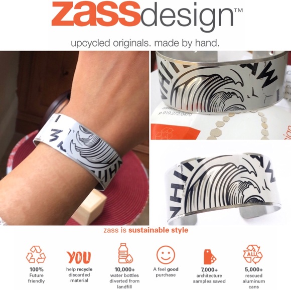 🆕 Handmade Brew Cuff Bracelet “Wave” Zass Design - Picture 2 of 8